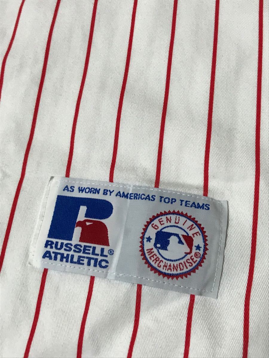RUSSELL ラッセル アスレチック Phillies フィリーズ ベースボールシャツ ユニフォーム USA製 90s メジャー