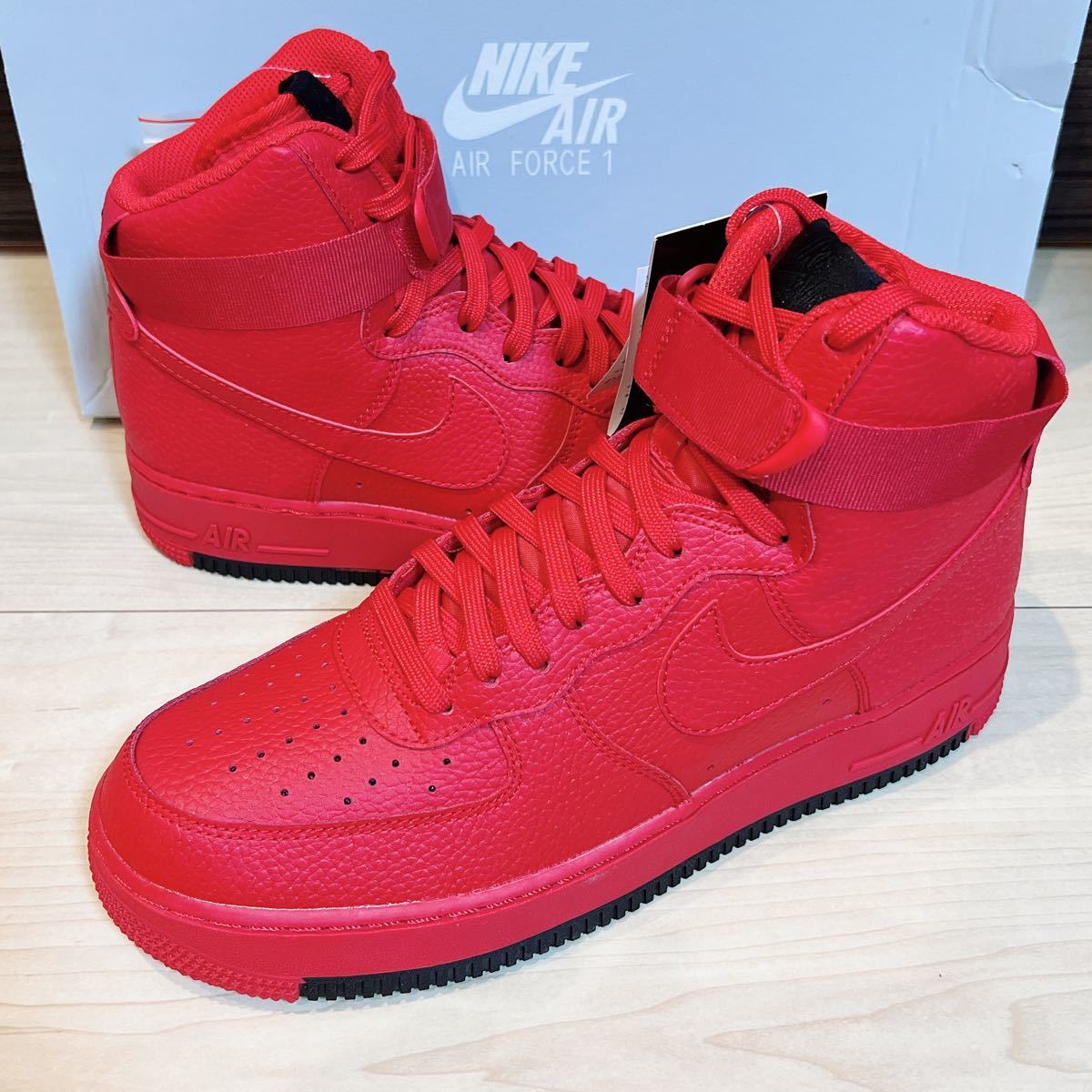 【新品未使用】27.5cm atmos別注 NIKE AIR FORCE 1 HIGH 07 1 ナイキ エアフォース1 ハイ US9.5  A02440-600 赤黒 University Red Black