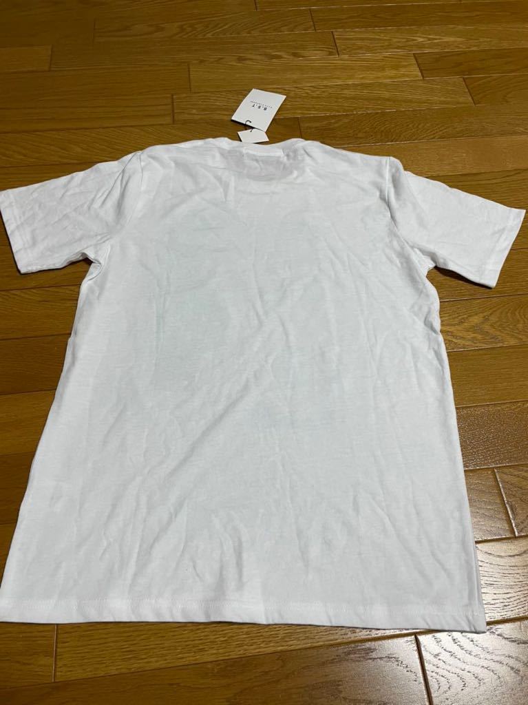 B.S.T GIRL 白色ホワイト×グリーン 半袖Tシャツ M 未使用_画像4