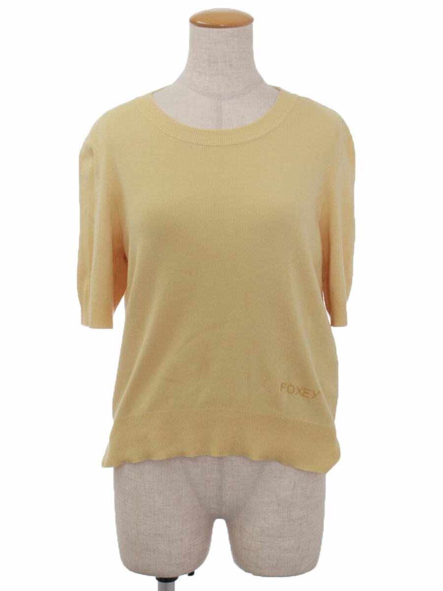 97%OFF!】 ✨美品✨ FOXEY ニット 半袖 ブラック リブ編み XL 大きい