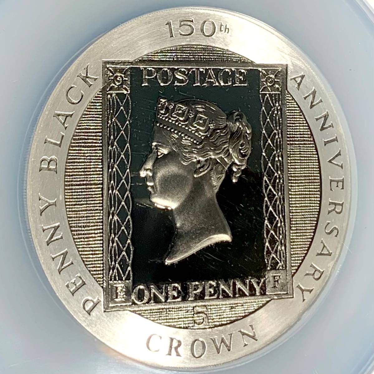 1990 イギリス王室属領 マン島 銀 5クラウン NGC GEMPROOF BOX付