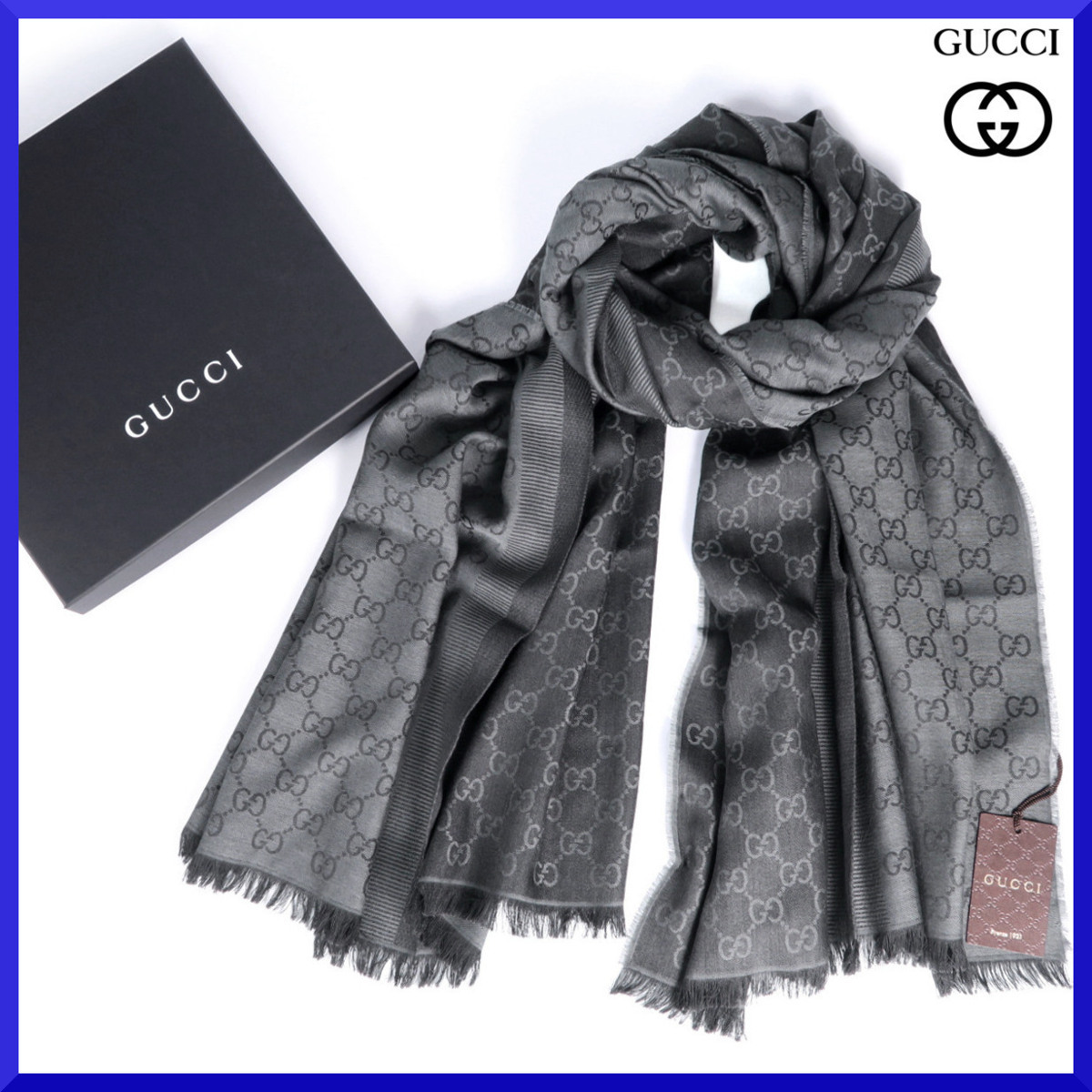 50%OFF】 【人気】GUCCI マフラーストール GG 柄 マフラー 新品未使用