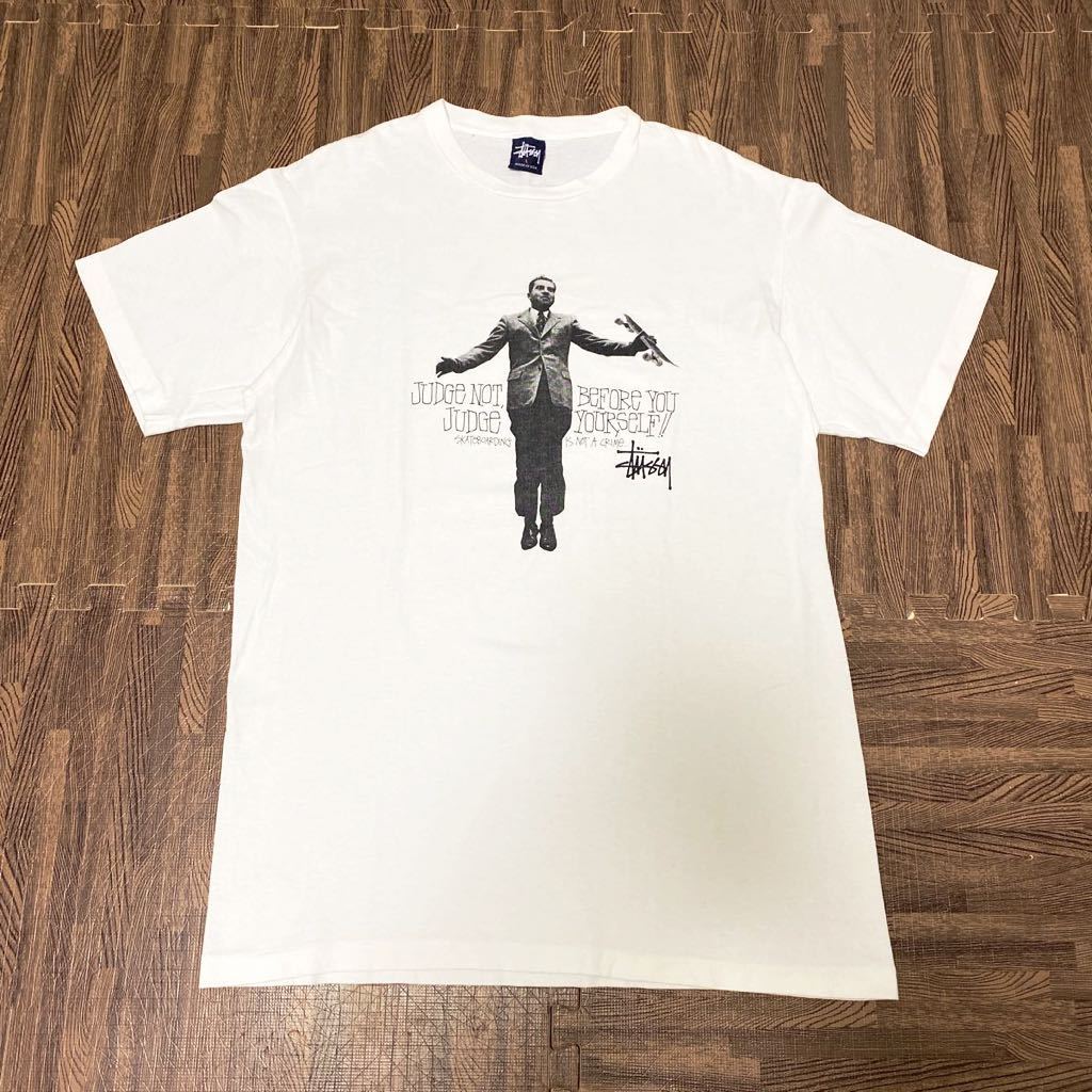 90s Stussy ステューシー アーカイブ USA製 紺タグ JUDGE NOT BEFORE ...