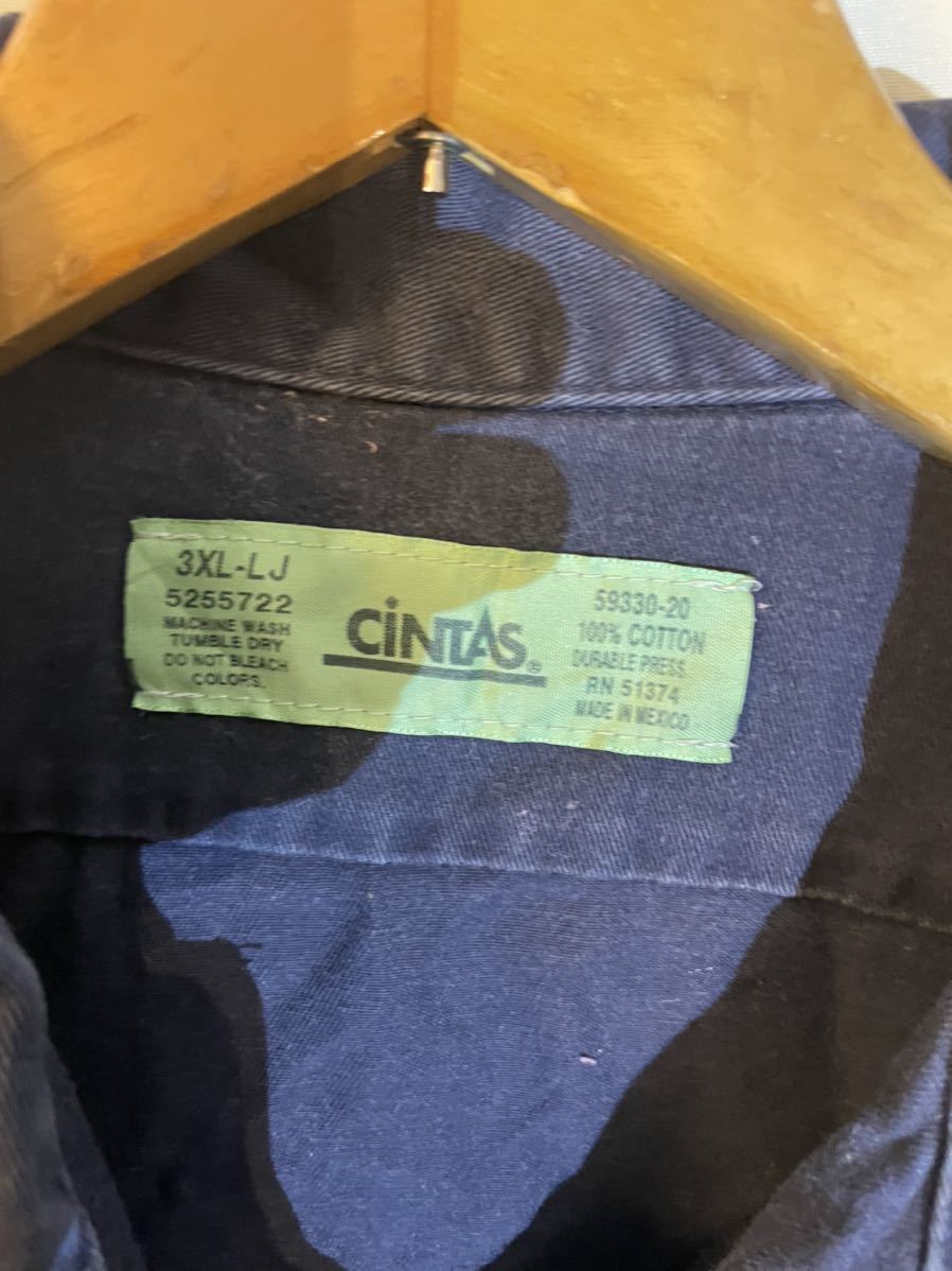 ワークシャツ 肉厚 CINTAS エンジニア スタッフ 長袖 オーバーサイズ ビックサイズ 3XL アメリカ古着 ビンテージ の画像2