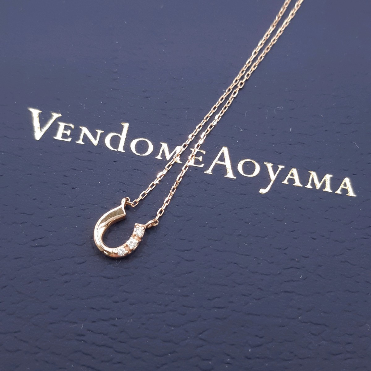 VendomeAoyama ヴァンドーム ホースシュー ネックレス K10 PG ピンクゴールド ダイヤ VA 馬蹄