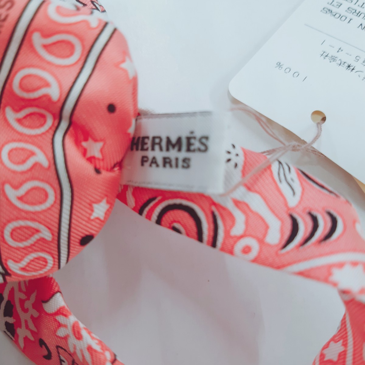 正規品】新品 未使用 エルメス HERMES ボウタイ ピンク 小物 バンダナ