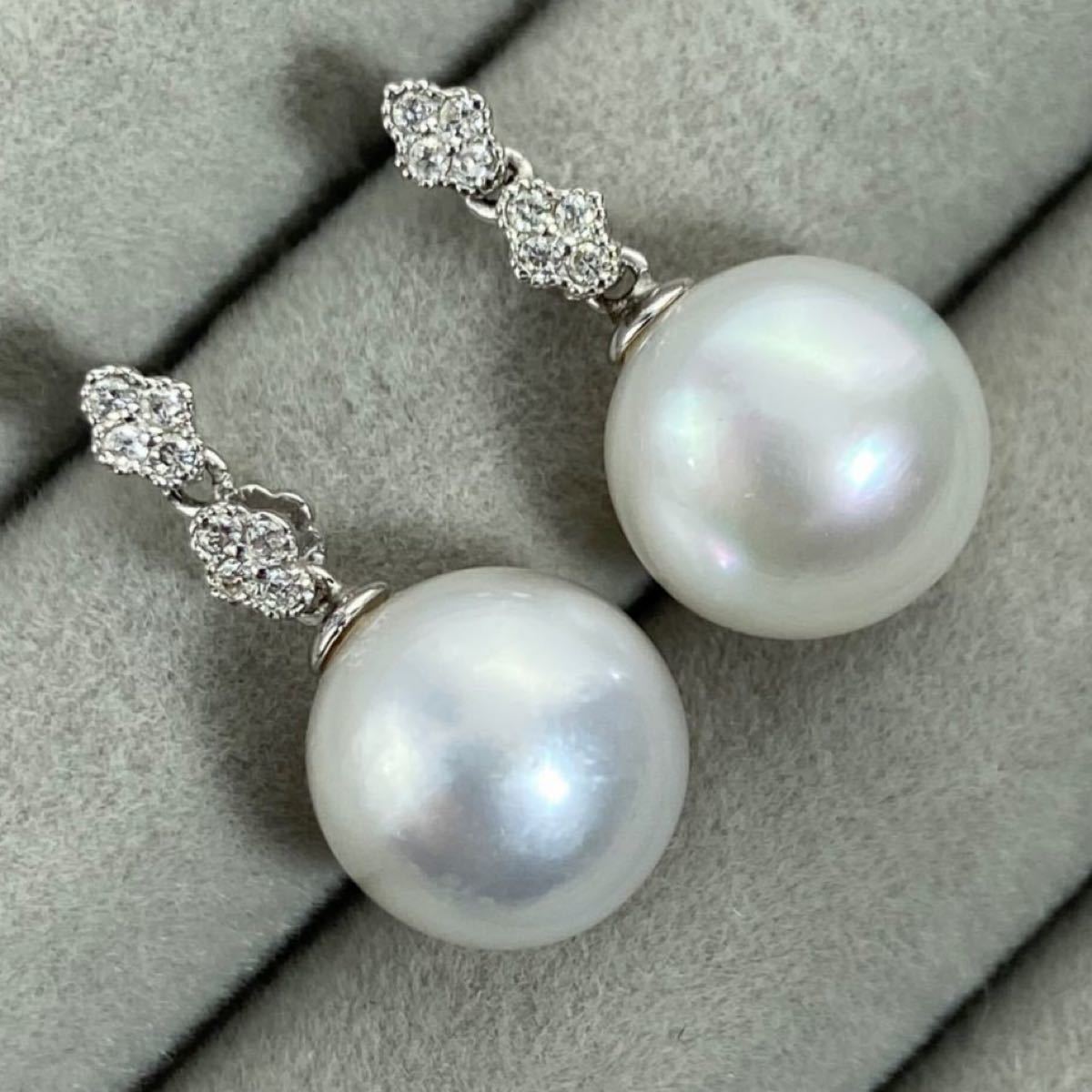 12-22】パール ダイヤモンド ピアスD0.16ct 腕時計、アクセサリー