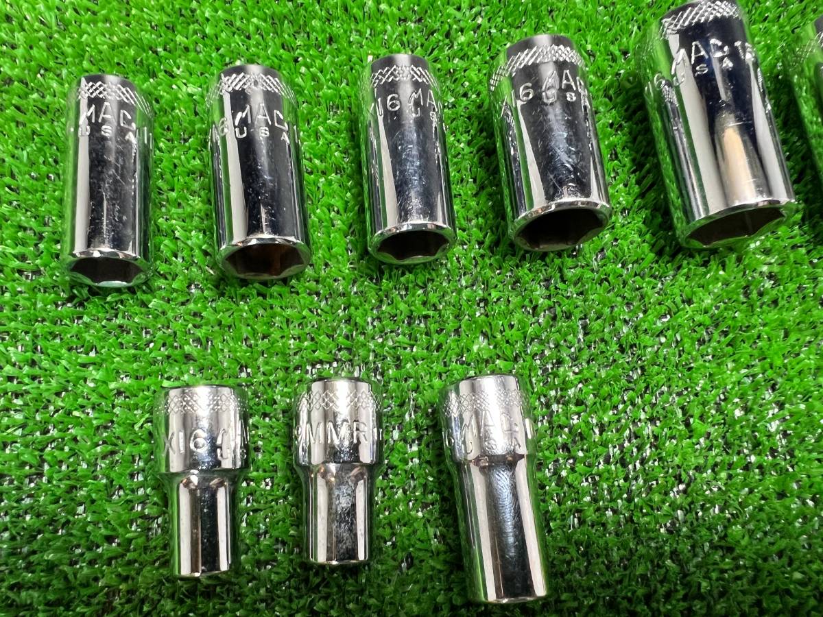 MAC TOOLS マックツールズ / 13個まとめて 3/8 ディープソケット MAC TOOLS マックツールズ / 13個まとめて 3/8 ディープソケット