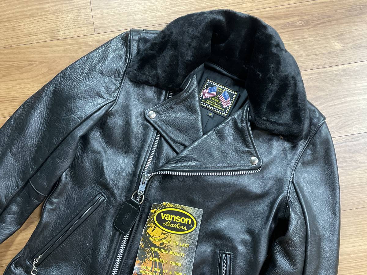 未使用品 BACKDROP 別注 VANSON バンソン バックドロップ 9D WITH FUR