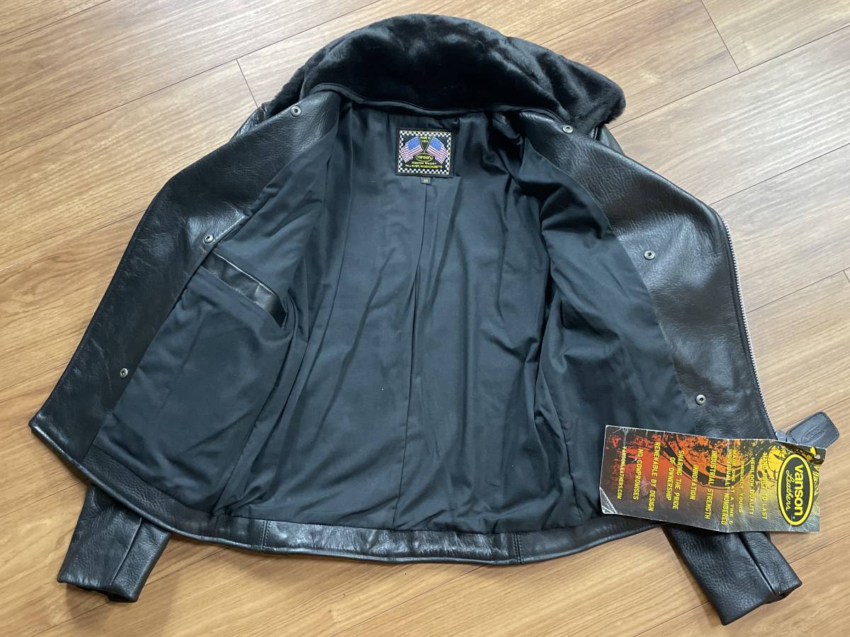 未使用品 BACKDROP 別注 VANSON バンソン バックドロップ 9D WITH FUR