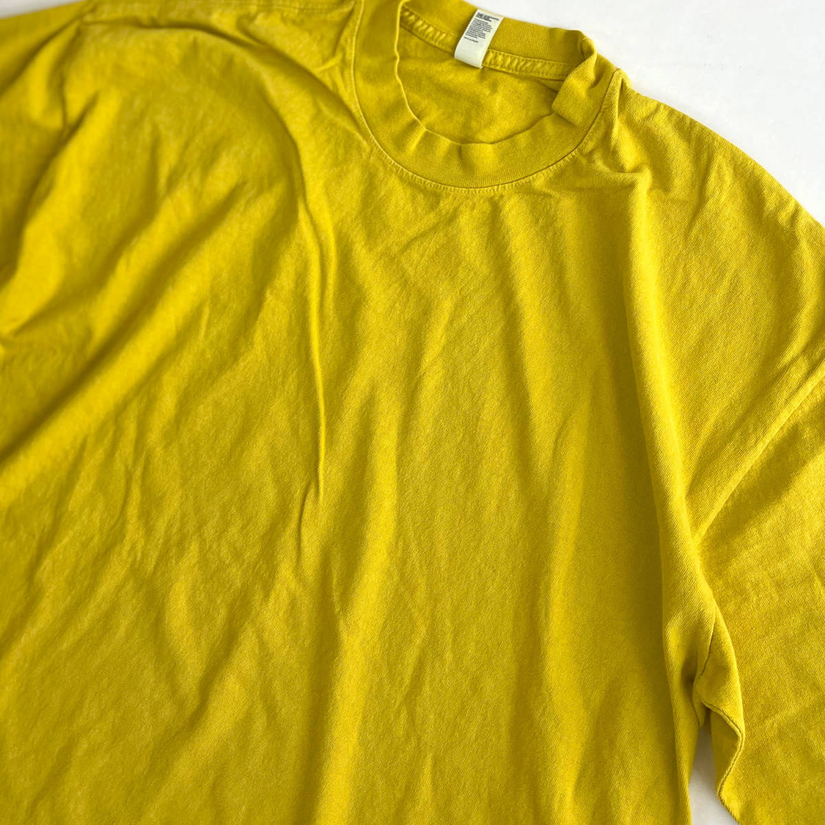 LOS ANGELES APPAREL ロサンゼルスアパレル 6.5oz Garment Dye　Tシャツ スペクトライエロー Lサイズ　 CREW S/S TEE MADE IN USA_画像2