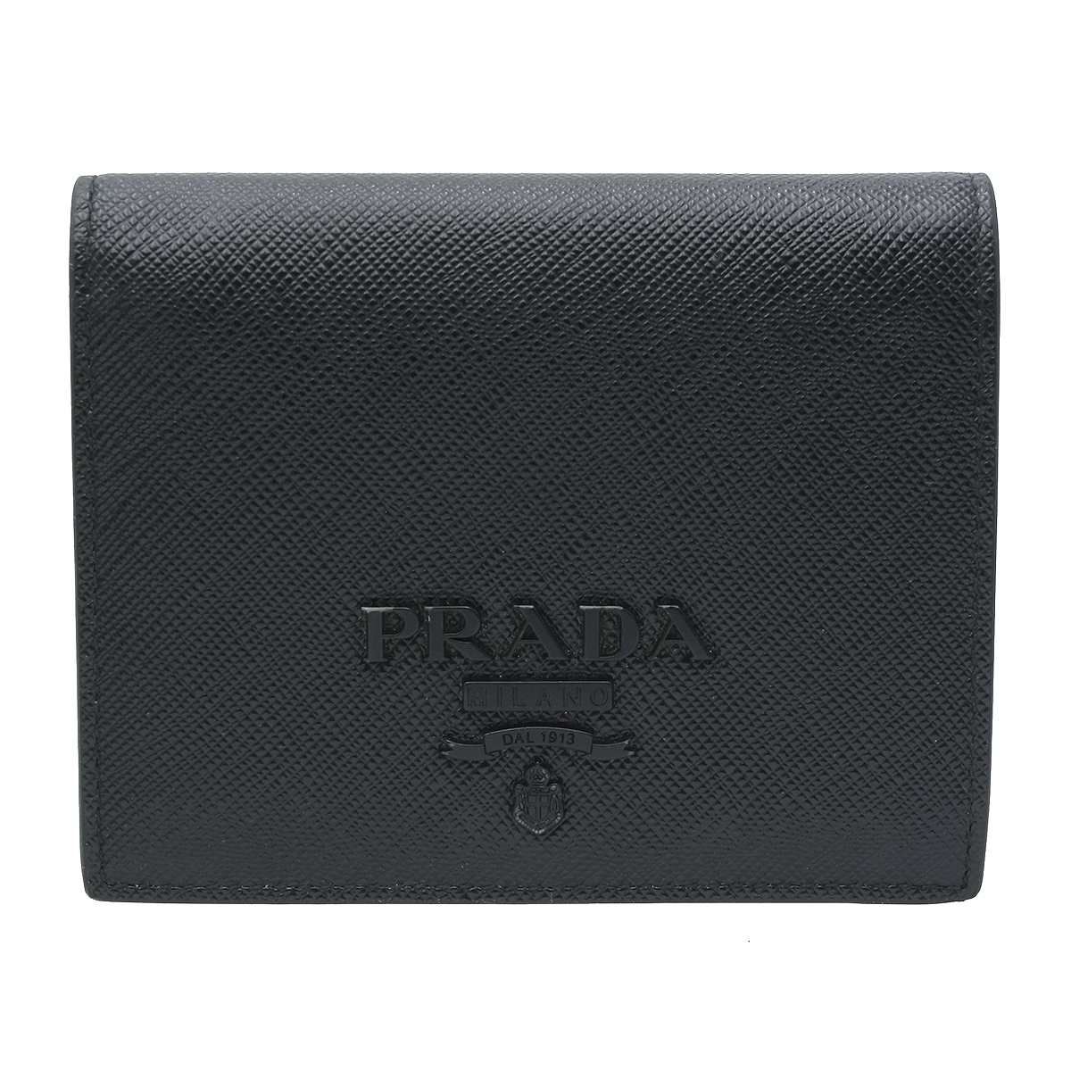 ☆X1412 超美品 プラダ サフィアーノ レザー コンパクト 二つ折り財布