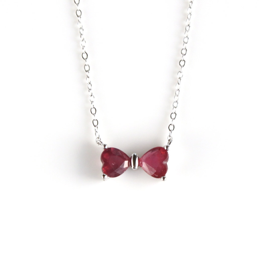 ルビー ネックレス シルバー ruby necklace silver 6-8｜PayPayフリマ