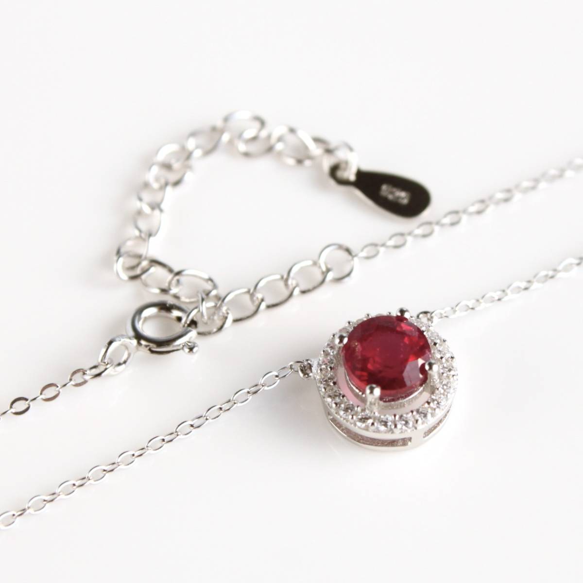 ルビー ネックレス シルバー ruby necklace silver 6-7-