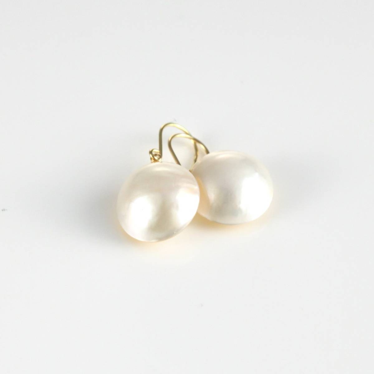 K18YG マベ真珠 ピアス gold pearl earring
