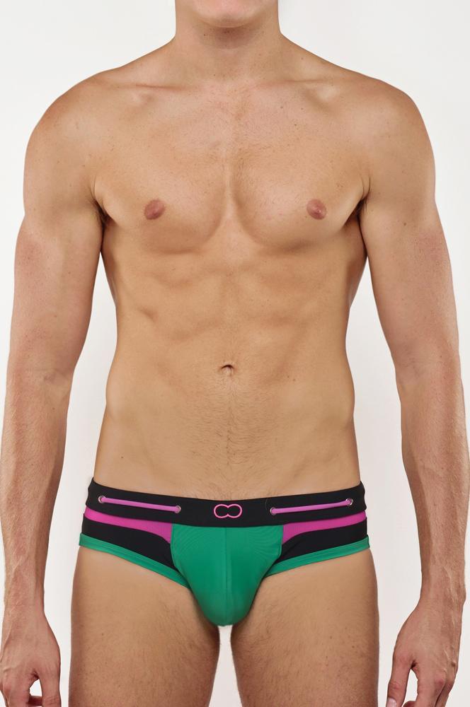 即決新品 2EROS V65.23 PRO SWIM BRIEF -M- スイムビキニ グリーン色系配色 現品表記サイズ M _画像2