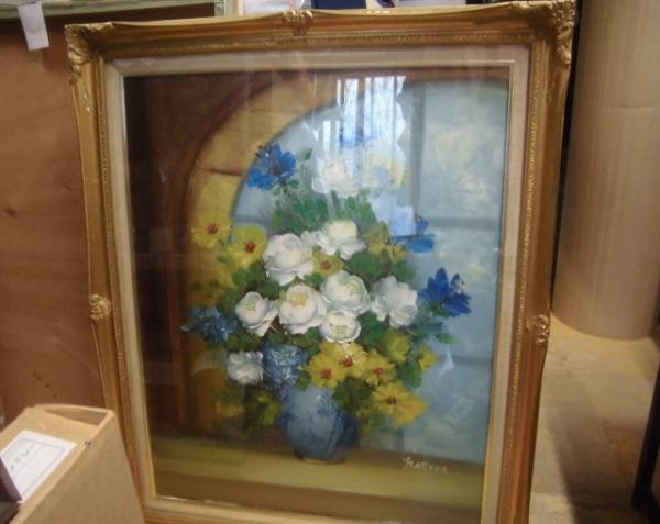 美品】 明るく格段に画品がある作品です 庄司栄吉 油彩画 薔薇 3号