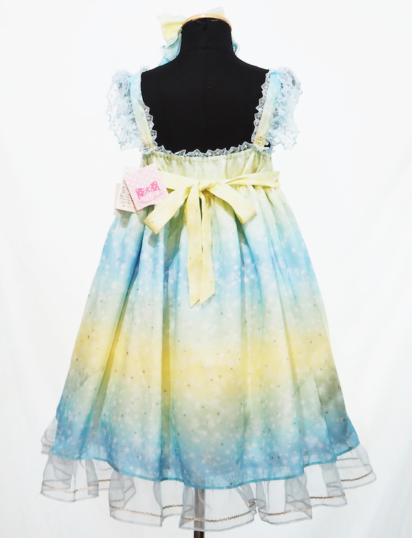 新品 Angelic Pretty Sugar Sky ジャンパースカート カチューシャ付き　アンジェリックプリティ JSK ワンピース KC セット_画像2