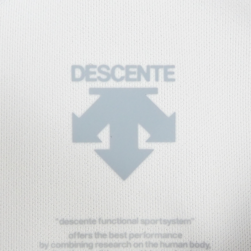 新品 DESCENTE デサント 吸水速乾 ストレッチ 鹿の子 ポロシャツ 半袖 ビッグロゴ ゴルフ (サイズ:L) ホワイト_画像6
