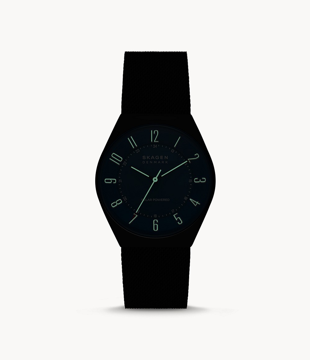 【正規品】スカーゲン SKAGEN GRENEN SOLAR ソーラーパワー ミッドナイト ステンレス メッシュ サステナブル 37mm SKW6837_画像4