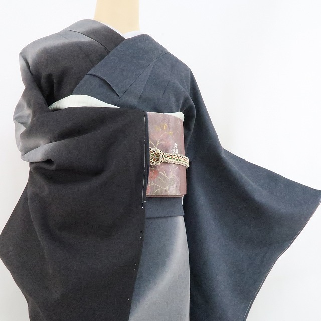 ゆめsaku2 美品 紗袷 リバーシブル 夏着物“表も裏もなく、どちらも主役”縦縞・小紋 紋紗・暈し・付下げ622_画像6