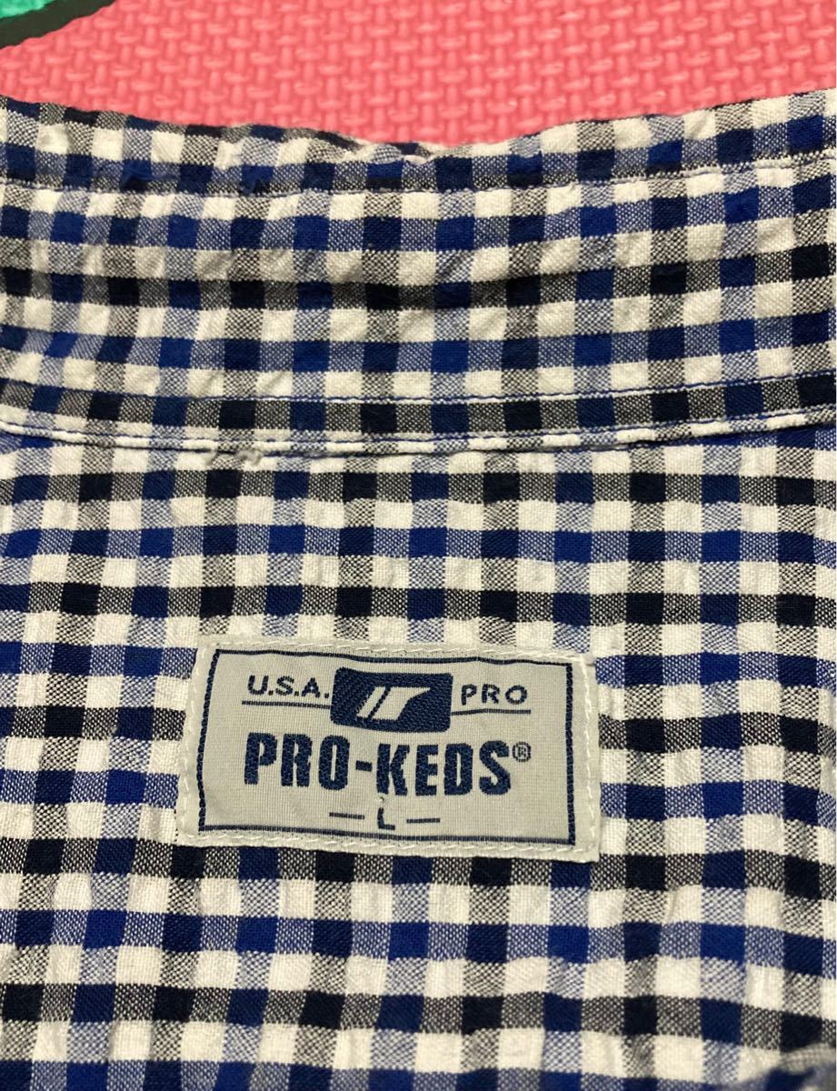 PRO-KEDS  メンズ 半袖シャツ ブルー系　チェック