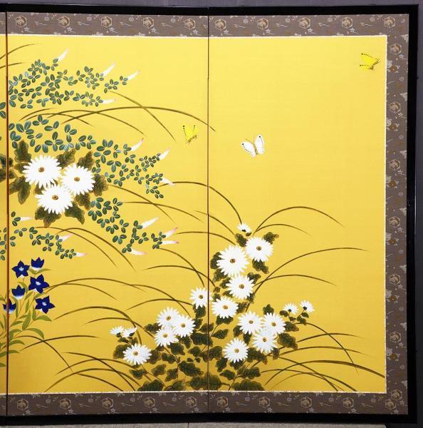 Yahoo!オークション - 【WISH】在銘 紅月 日本画 四枚折屏風 Yahoo!オークション - 【WISH】在銘 紅月 日本画 四枚折屏風