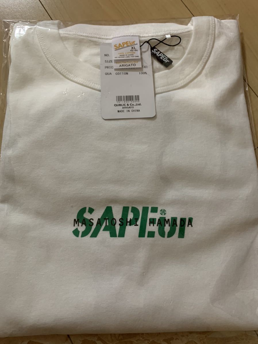 XLサイズ SAPEur×MASATOSHI HAMADA Tシャツ グリーン 浜田雅功 Tee