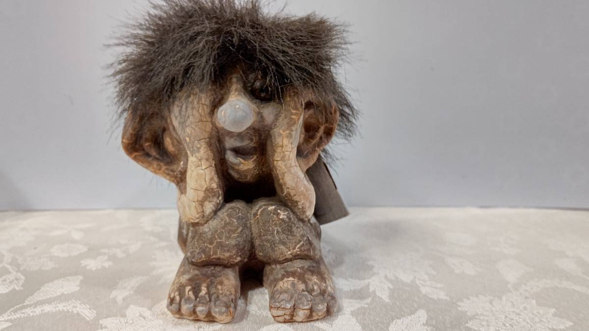 B ヴィンテージ ノルウェー製　トロール人形 11cm　 Nyform Troll Handmade Figure from Norway_画像1