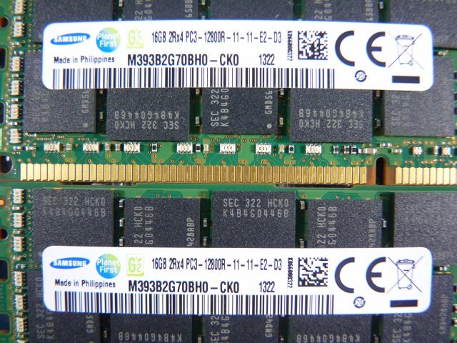 1MGB // 16GB 8枚セット 計128GB DDR3-1600 PC3-12800R Registered RDIMM 2Rx4 M393B2G70BH0-CK0 // Supermicro 815-6 取外_画像4