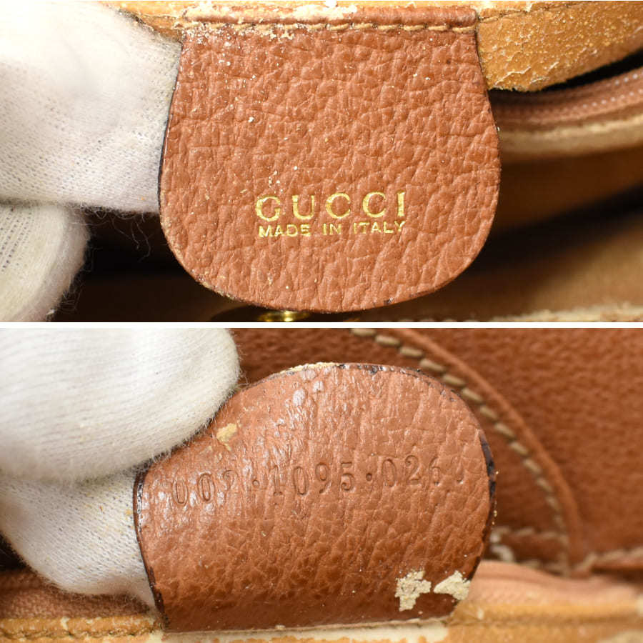 1円 ◆外側極美品 GUCCI グッチ トートバッグ ハンドバッグ 002・1095・0260 バンブー レザー ブラウン ヴィンテージ オールド◆Bome_画像9