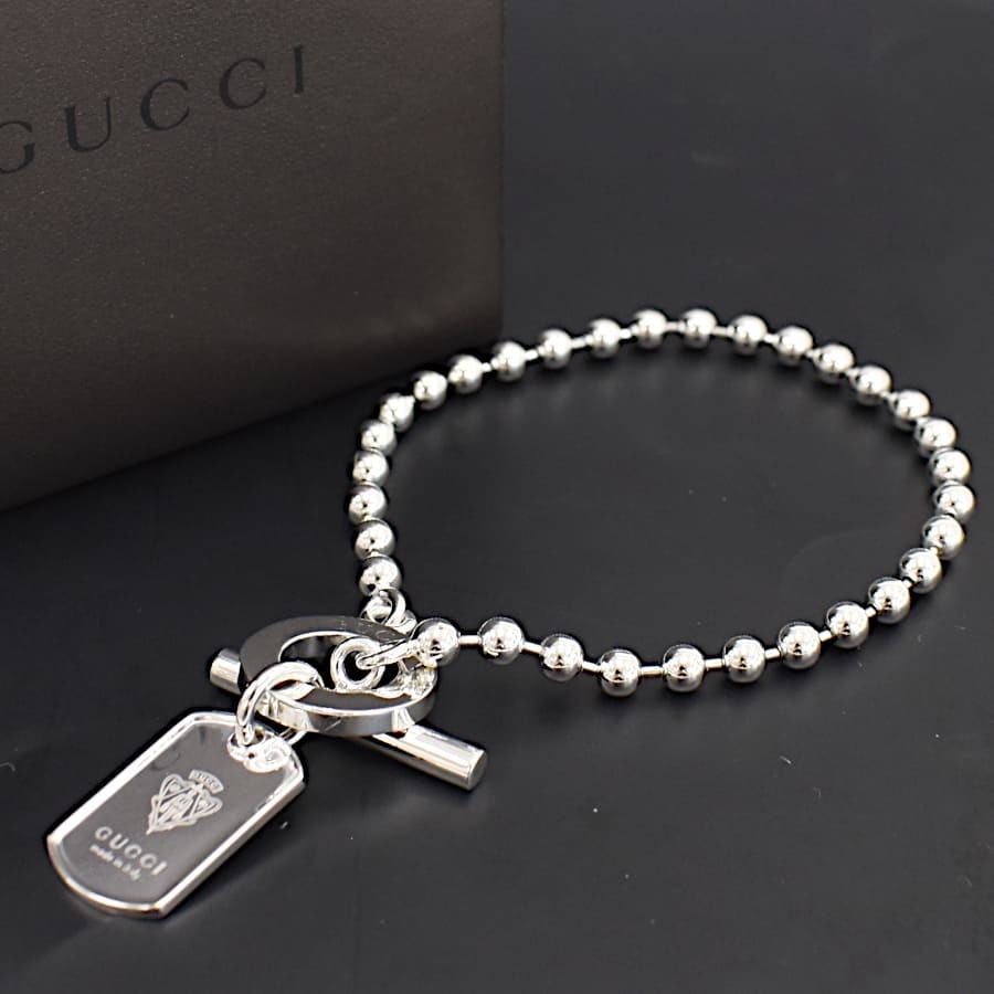1円 同様 GUCCI グッチ ブレスレット ボールチェーン ドッグタグ 有名ブランド GUCCI ブレスレット スターリングシルバー グッチアクセサリー ブレスレット