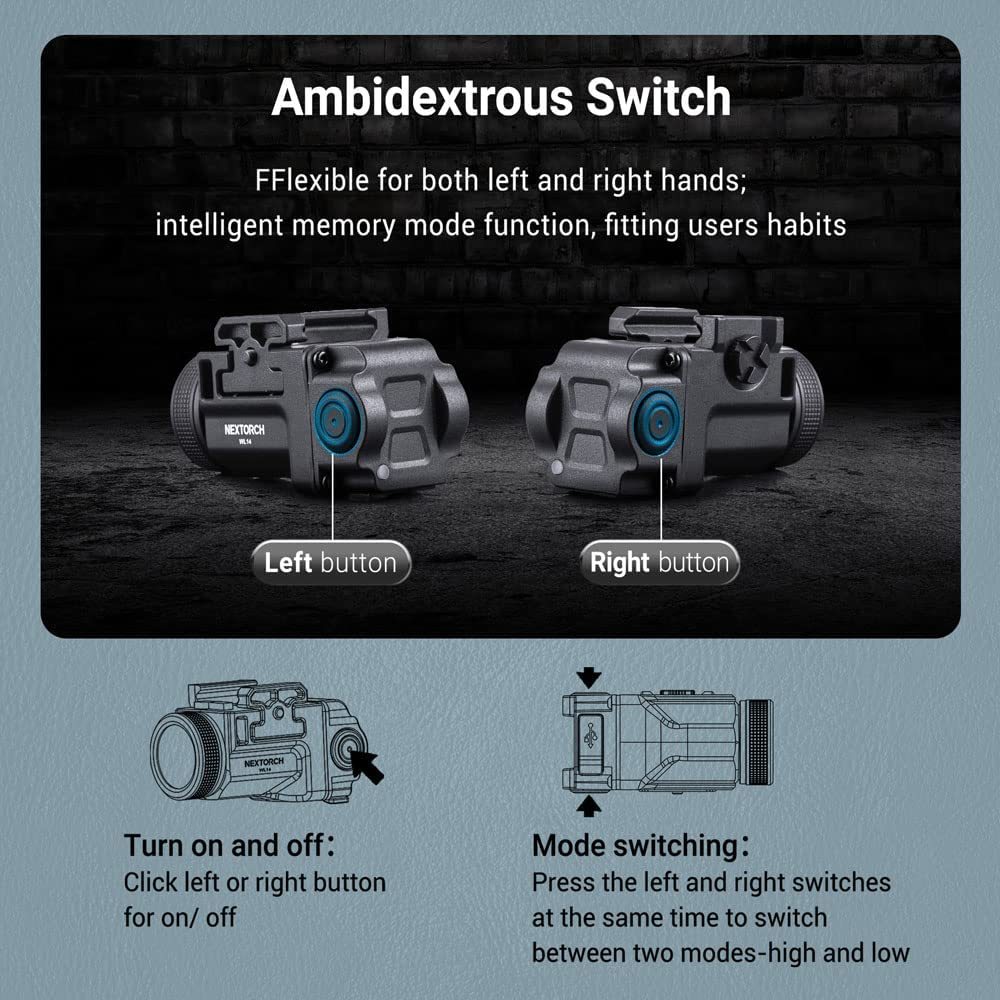 500ルーメン ウェポンライト ハンドガン向けライト 懐中電灯 USB充電 ピストルライト ネクストーチ NEXTORCH WL14/5074/送料無料_画像6