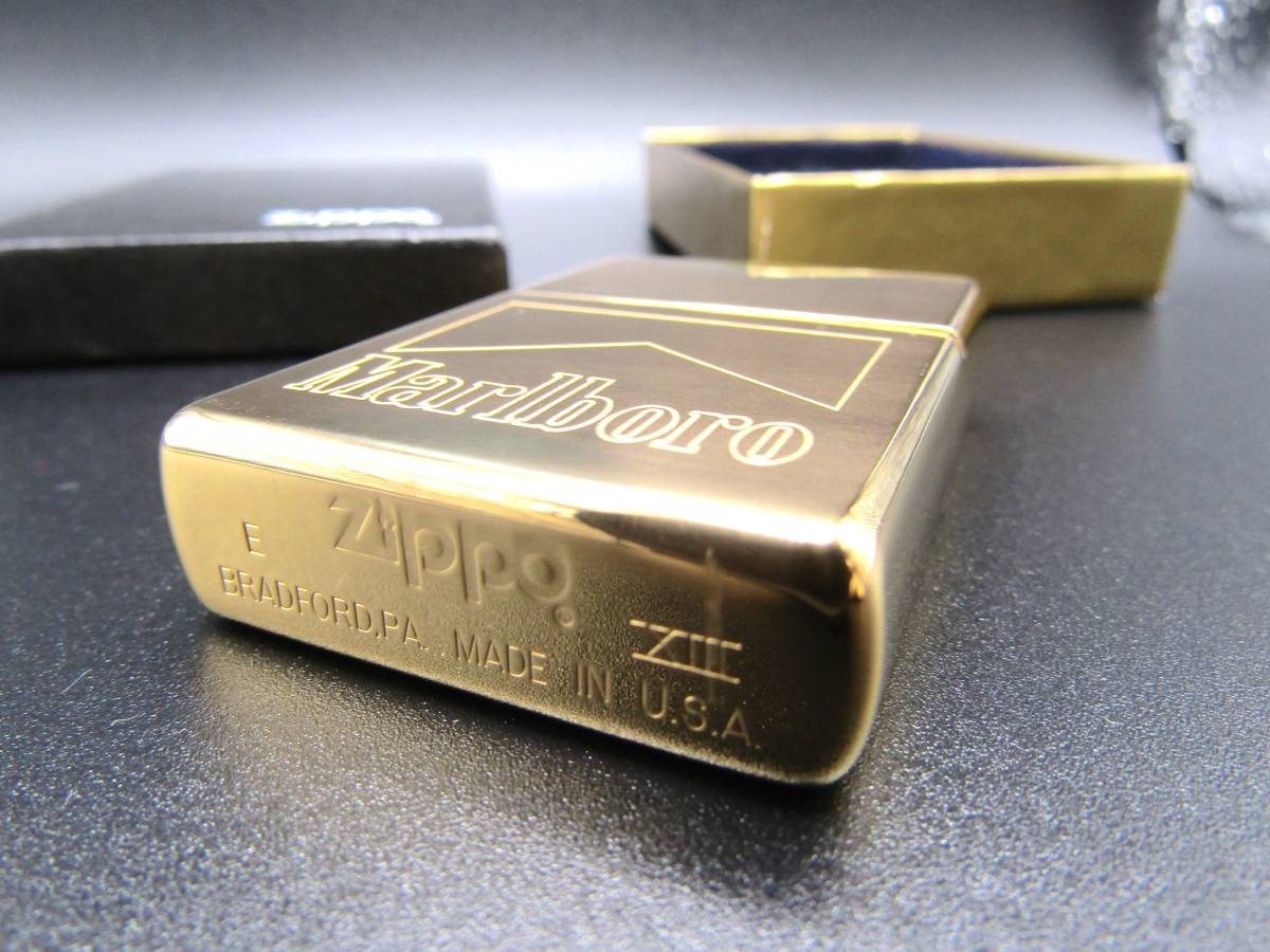 zippo ジッポライター\Marlboroマルボロ ソリッドブラス1997年製-