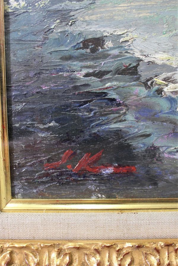 オークショ】 ヤフオク! - ビルマイニス 油彩画 『夕立前』 現代