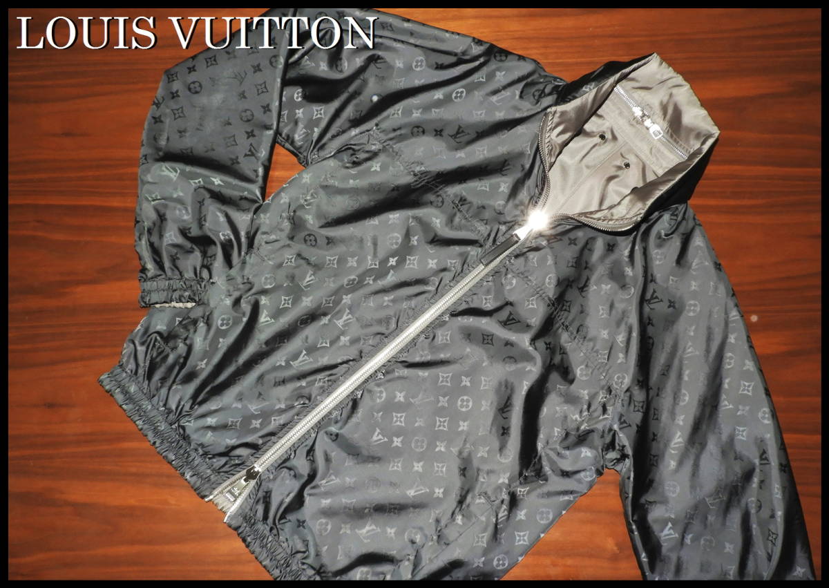 LOUIS VUITTON リバーシブルジャケット 国内正規品 ルイ・ヴィトン モノグラム LV ブラック グレー ナイロン ジャンパー ブルゾン 美品