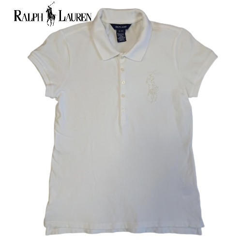 ④【USED】POLO RALPH LAUREN ポロラルフローレン ビーズポニー 半袖ポロシャツ キッズ 160