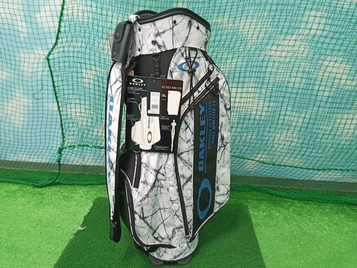 【05】【キャディバッグ】【新品】【即決価格】オークリー BG GOLF BAG 13.0(2022)/9.5型/WHITE STORM PRINT/921568JP-10K/フードあり_画像1