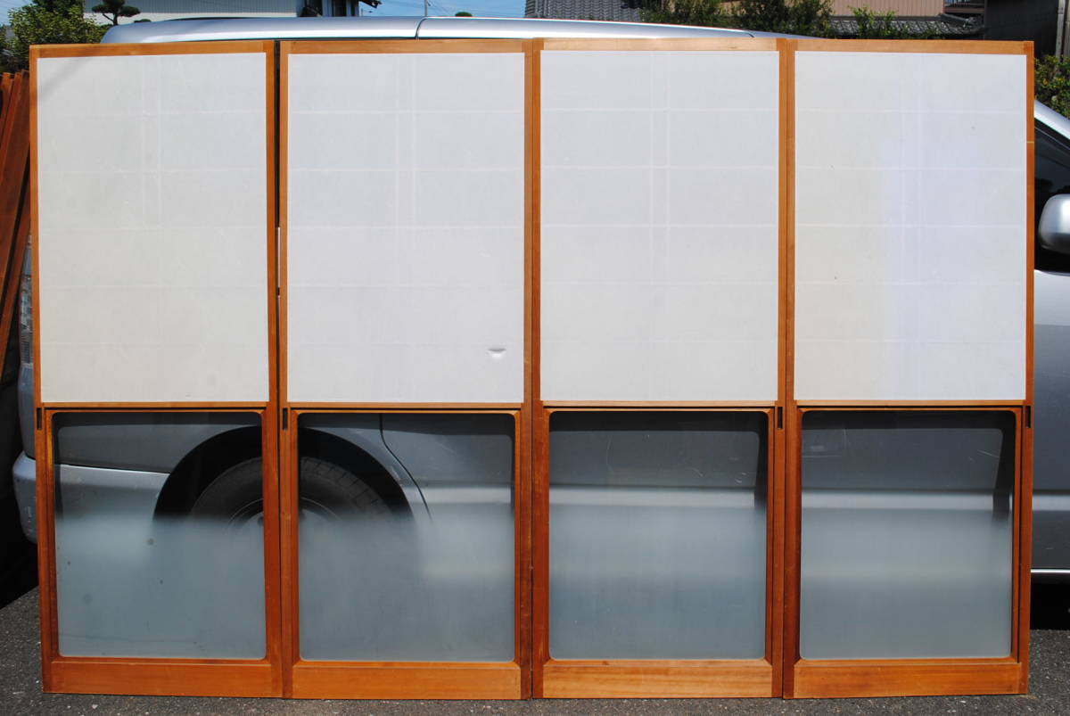 ヤフオク! - か7 昭和レトロ建具 半透明6半スリガラス 雪見障 ヤフオク! - か7 昭和レトロ建具 半透明6半スリガラス 雪見障