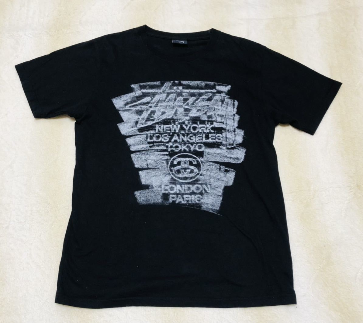 ☆STUSSY☆ステューシー ビッグロゴ 半袖 Tシャツ S 黒系_画像1