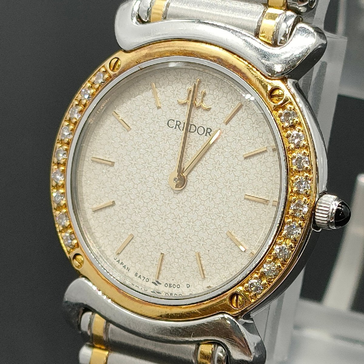 セイコー Seiko 腕時計 クレドール 18K ダイヤベゼル 動作品 5A70-0210