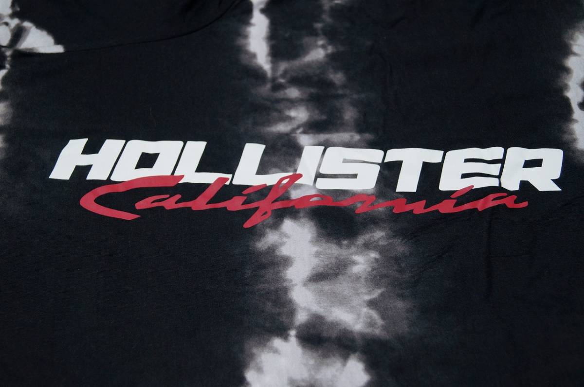 Hollister むら染め 縦ロゴプリント Tシャツ 半袖/XL/ブラック/黒/ メンズ ホリスター アバクロ カットソー a&f ll 2l ビッグサイズ_画像4