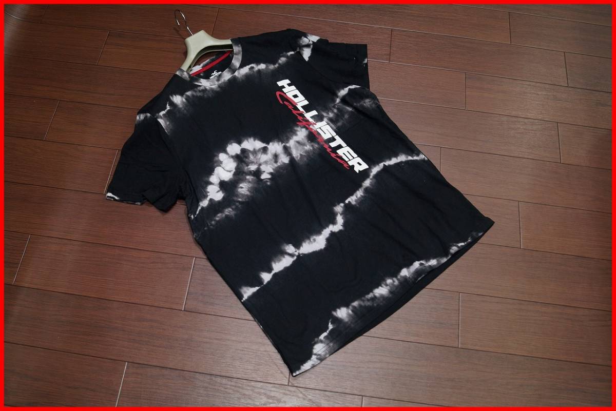 Hollister むら染め 縦ロゴプリント Tシャツ 半袖/XL/ブラック/黒/ メンズ ホリスター アバクロ カットソー a&f ll 2l ビッグサイズ_画像2