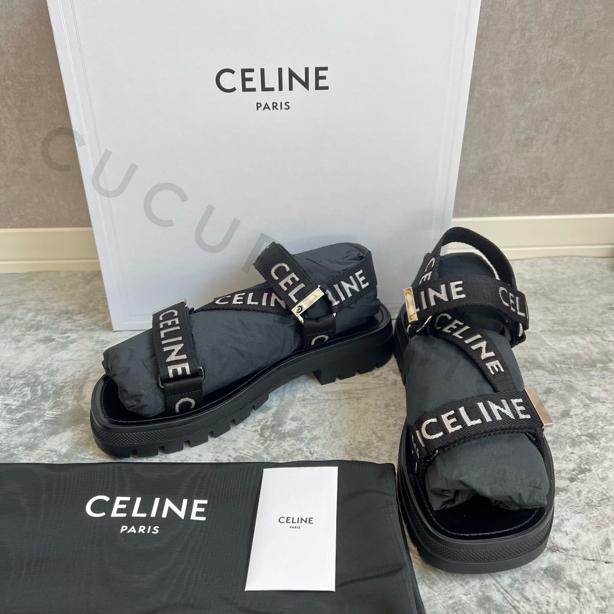 新品】CELINE レオ ベルクロストラップ サンダル | rwwca.com
