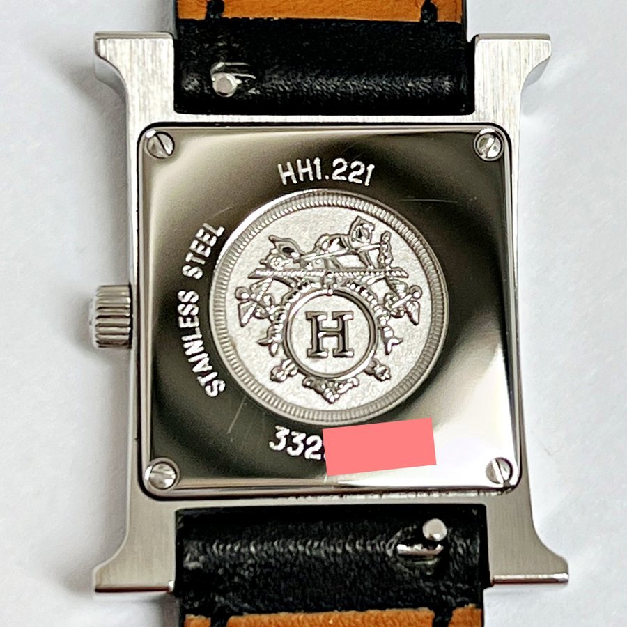 送料無料 中古 エルメス 腕時計 HERMES Hウォッチ HH1 221 レディース ブラック 文字盤 クォーツ 144783_画像4