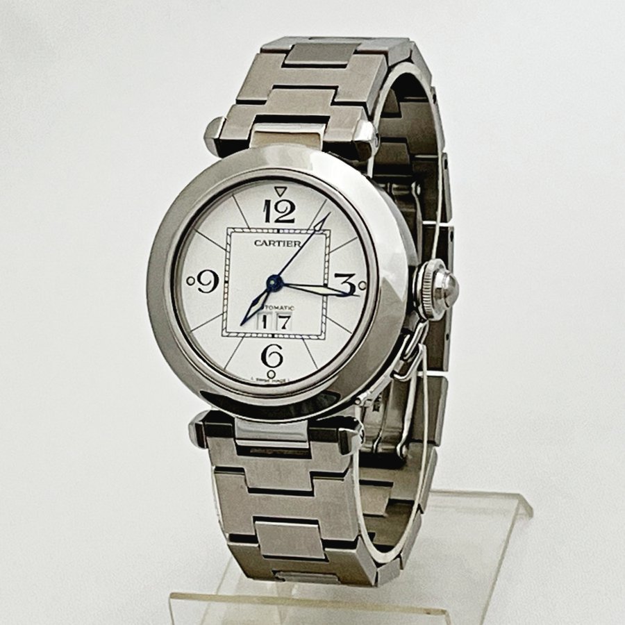 送料無料 中古 カルティエ 時計 Cartier カルティエ パシャC ビッグデイト W31055M7 シルバー 自動巻き ユニセックス 腕時計 146024