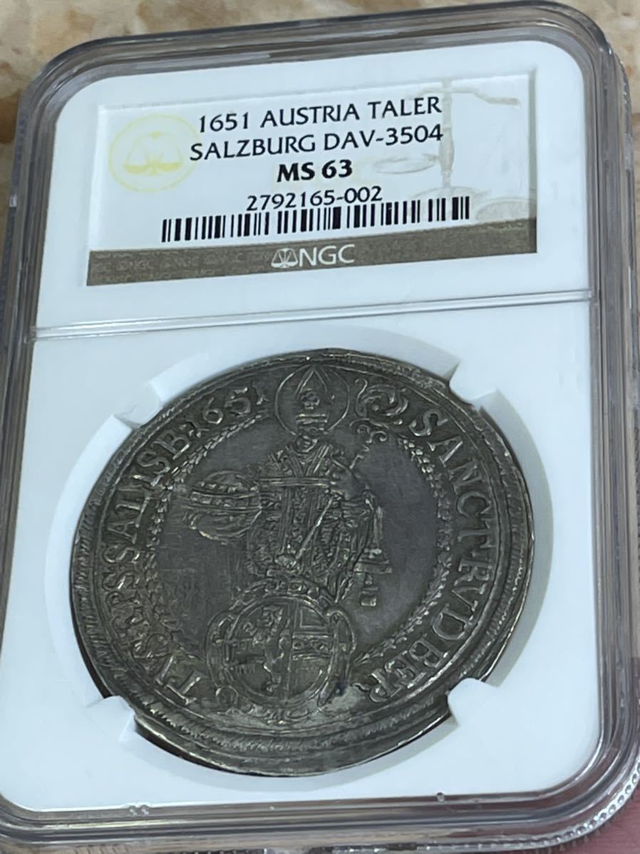 世界最高グレード オーストリア・ザルツブルグ 大司教 テーラー銀貨