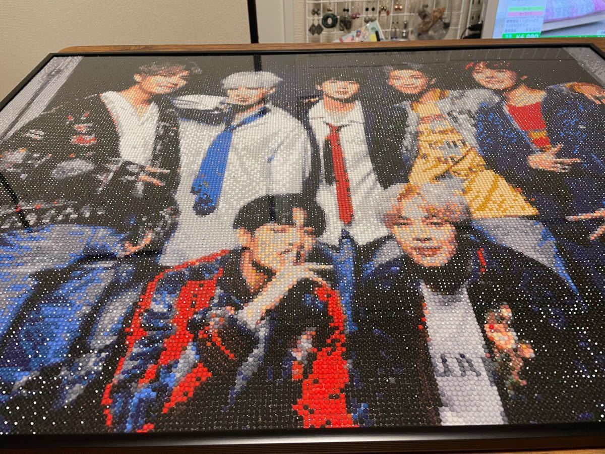 BTS ファン必見　ダイヤモンドアート完成品50×70 ブラックフレーム付き　個性豊かなBTS 