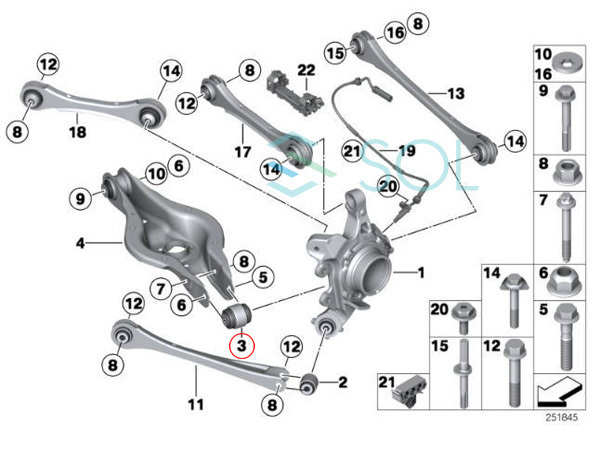 BMW F22 F23 E84 X1 リア キャンバーアーム ボールジョイント 左右共通 220i M235i M240i 18i 20i 25i 28i 33326792553 33326775552_画像4