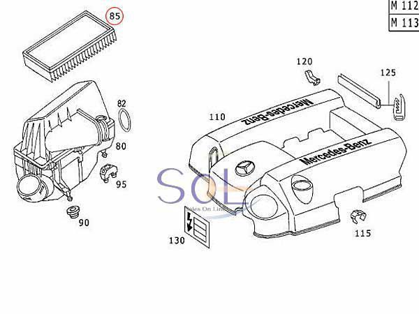 ベンツ W210 後期用 エアフィルター(エアエレメント) C200 E240 E320 E430 1120940204 1120940104 出荷締切18時_画像2